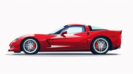Fototapeta premium Car side view illustration on a white background. 