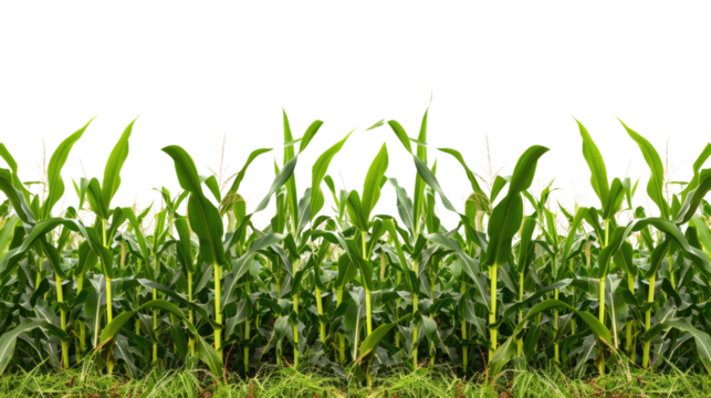 Corn field plantation on transparent