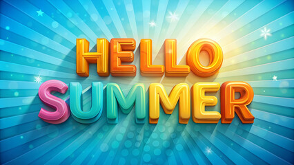 Best Summer Background and banner with 3D text Hello Summer, colorful designs