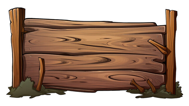 Old wooden medieval tavern signboard, isolated on transparant background, wood board.