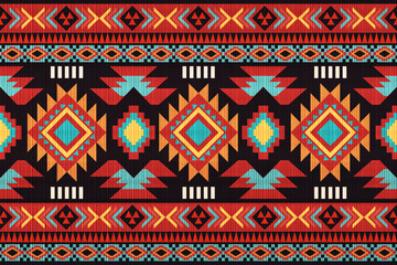 Navajo tribal seamless pattern. Native American ornament. Ethnic South Western decor style. Boho geometric ornament. 