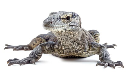 Obraz premium Monitor lizard isolated white background