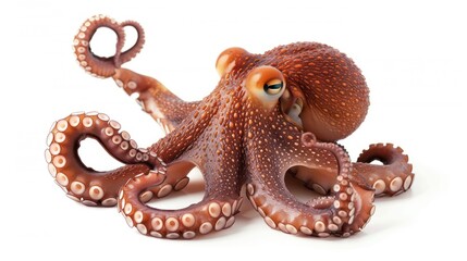 Octopus isolated white background