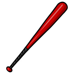 Baseball Bat Vector Illustration Red 
