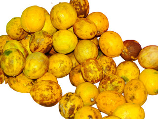 Lemons that have started to spoil and mold