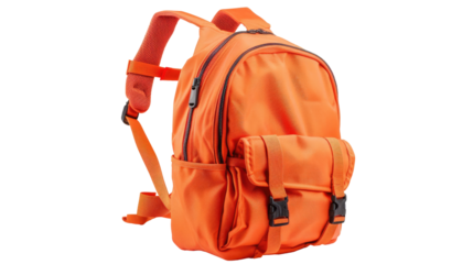 School backpack on transparent background