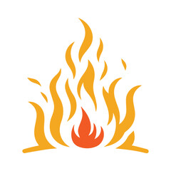 Fire Flames with Bright Orange Blazing vector