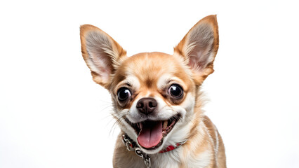 Obraz premium Cute facial expression puppy white background