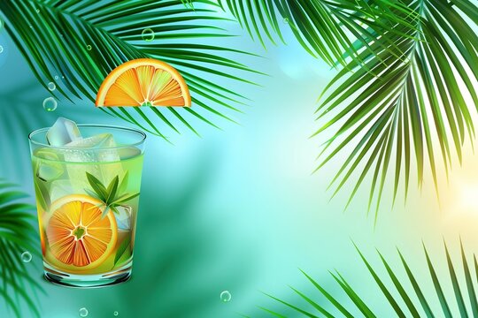 Summer party pster with palm leaf and . elegant design EPS10