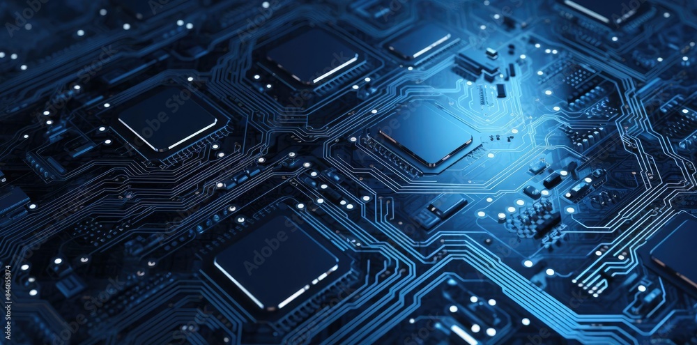 Poster tech textured background with a lot of electronic components