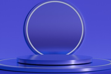 3d background for mock podium for product presentation, purple background. 3d illustration