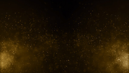 Obraz premium Gold particles golden dust bokeh event awards trailer titles cinematic concert openers luxury celebration background