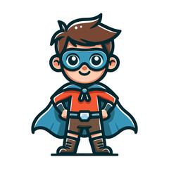cute child hero icon character