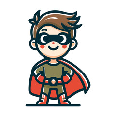 cute child hero icon character