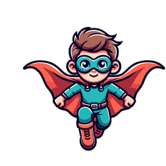 Obraz premium cute child hero icon character