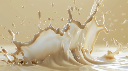 Fototapeta premium Splash of milk with clipping path. 3D illustration, milk, liquid, drink, splashing, motion, dairy, beverage, cream, white, fresh, food, freshness, dro