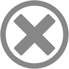 gray cross mark round symbol
