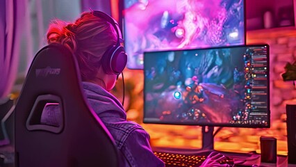 With a gamer and a chat window, a gaming live-stream setup