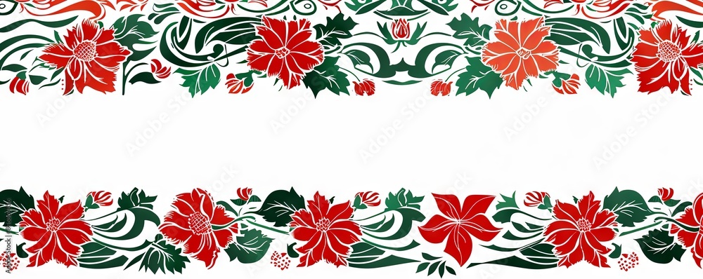 Poster isolated flag of belarus with a traditional pattern border on white background