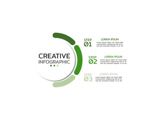 Vector infographic template with number options and paper label, Creative design. Business concept with 3 step, parts. Can be used for workflow diagram, annual report, info chart, presentations.