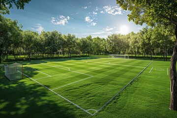 Obraz premium Stadium markings and green lawns