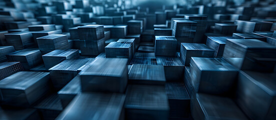 Obraz premium Abstract cubic digital background for graphics, data, AI, tech ....