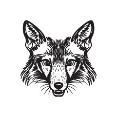 Obraz premium Red fox illustration, fox head logo vector illustration with white background