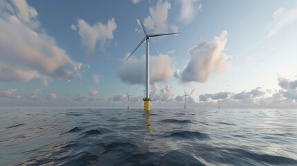 Ocean wind turbines for renewable energy generation, offshore wind power