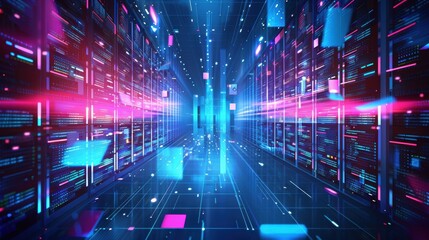 Tech processes and digital archives background, modern and sleek design