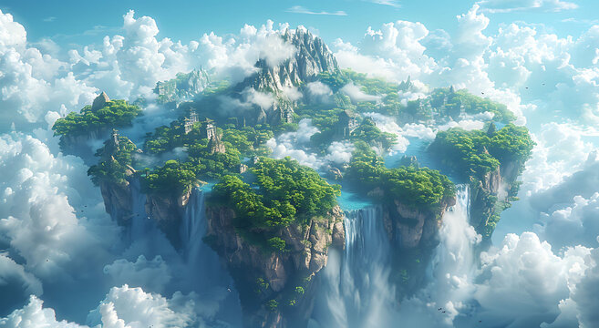 blue sky and clouds with iland view