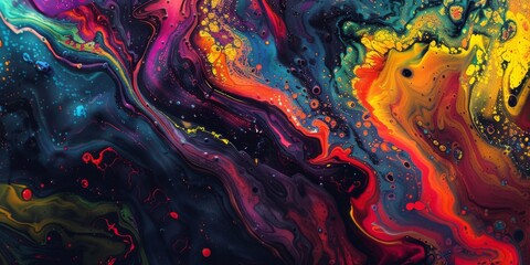 Stunning abstract fluid art showcasing vibrant colors and dynamic flowing patterns, perfect as modern decor.