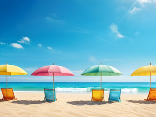 Fototapeta premium beach with umbrella