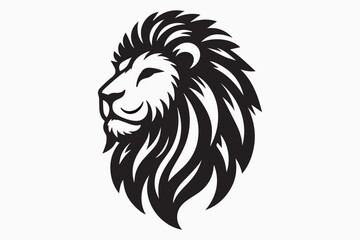 Lion Head  silhouette vector isolated on a white background 