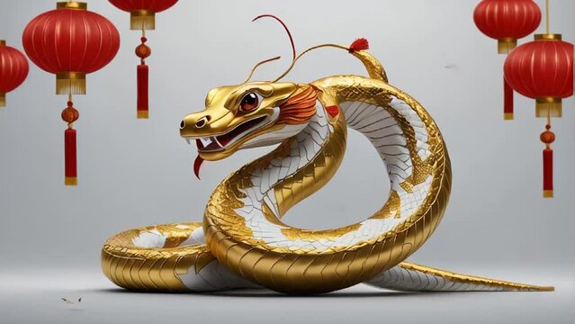 Chinese style golden snake