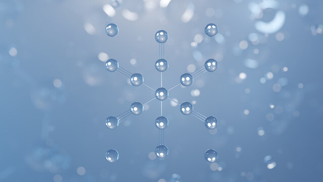 potassium ferrocyanide molecular structure 3d, e536, structural chemical formula view from a microscope
