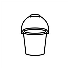 Bucket vector icon. Vector illustration isolated on white background
