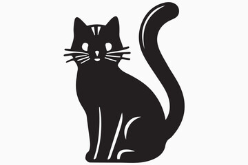 Cat silhouette vector isolated on a white background 