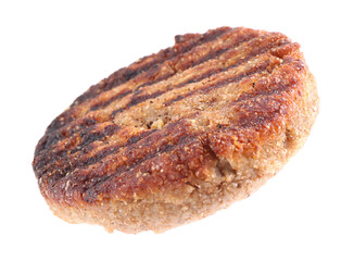 Tasty fried vegetarian cutlet isolated on white
