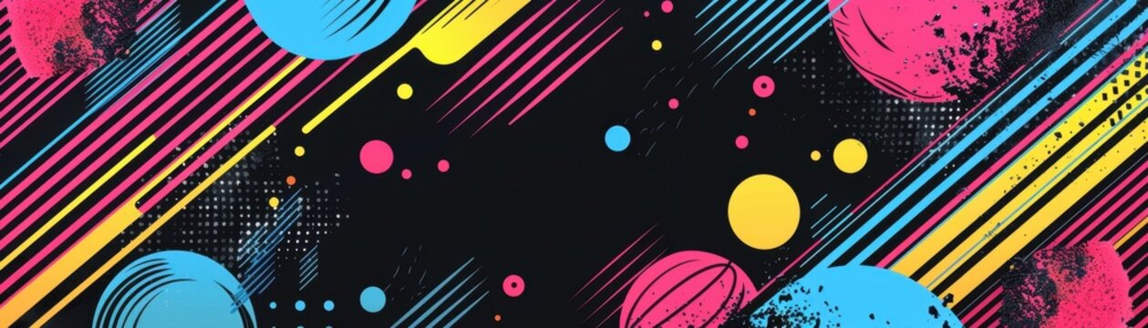 Abstract pattern with neon colors and 80s aesthetics