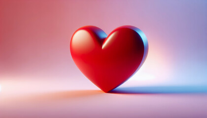 3d red heart on a white background
