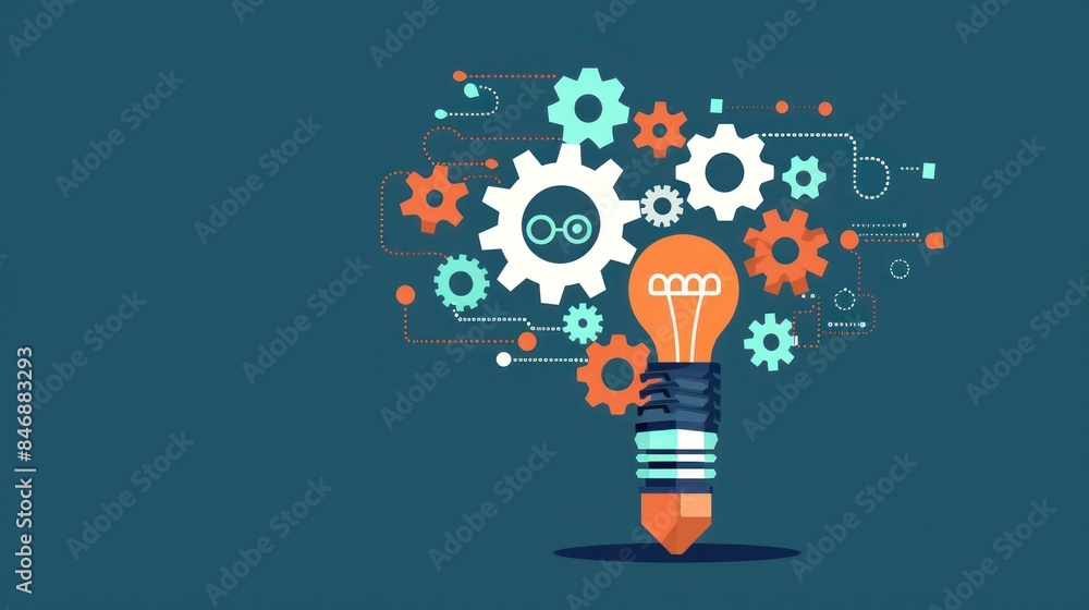 Wall mural capture the dynamics of innovation and creativity with a captivating stock photo featuring gear whee