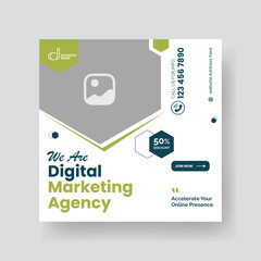 Modern Digital Marketing Agency Social Media Post For Business. Abstract Advertisement Square Web Post for Company Promotion.