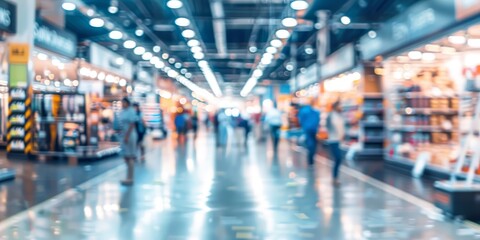 Obraz premium Blurred image of people walking in a shopping mall