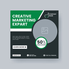 Modern Digital Marketing Agency Social Media Post For Business. Abstract Advertisement Square Web Post for Company Promotion.