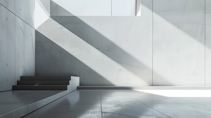 Obraz premium Elegant Minimalistic Abstract Wallpaper Showcasing Clean Lines and Geometric Shapes of Modernist Architecture in a Muted, Desaturated Film Style for a Soothing Widescreen Display.