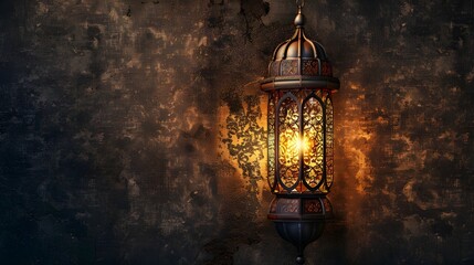 Islamic lantern, with copy space area, all lantern part in frame.