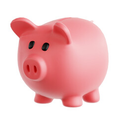piggy bank money gold coin saving 3d icon illustration render design