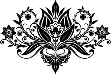 Floral vector oriental pattern with damask