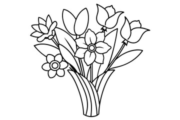 Bouquet of tulips on a white background