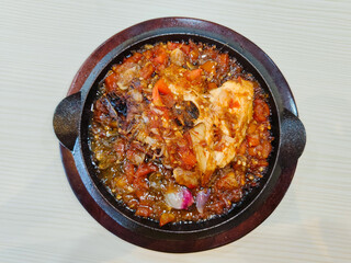 Grilled chicken chili sauce or gammi ayam, a typical food from Bontang